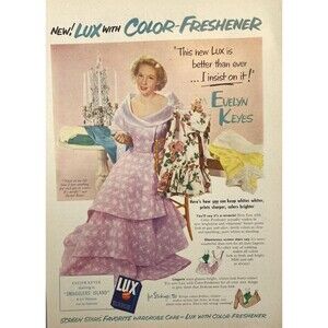LUX Flakes "Evelyn Keyes: Better Than Ever" "Smugglers Island" Print Ad 1951
